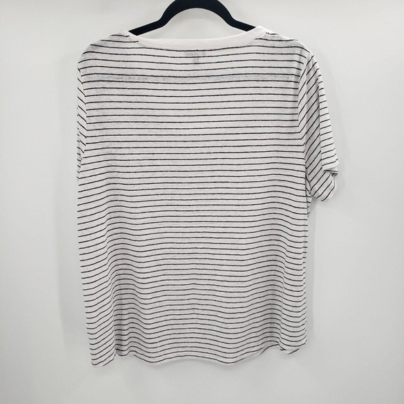 Talbots Striped Short Sleeve T Shirt Womens 2x Nautical Button Accent Scoop Neck - Picture 11 of 12